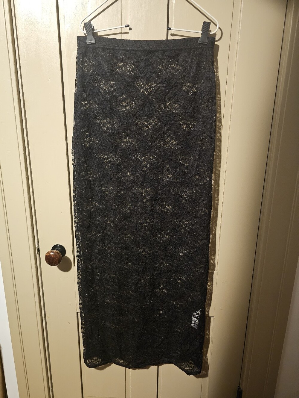 Boohoo Black Lace Maxi Skirt